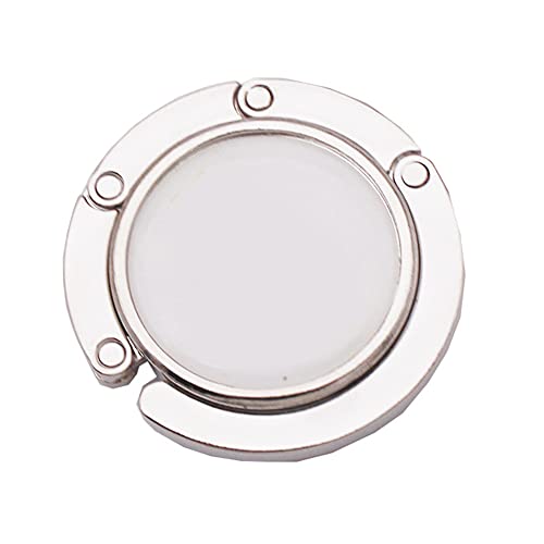 2 Stück Handtaschenhaken für Tische, Zusammenklappbare Handtaschen, Silber, Tischaufhänger, Taschenaufhänger für Geldbörse(Ohne Ring) von TopHomer