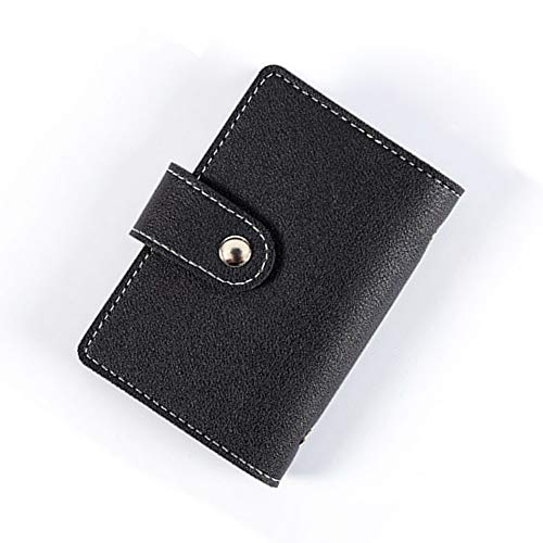 Kartenetui aus PU-Leder mit mehreren Fächern, Visitenkartenetui für 24 Kreditkarten, Schwarz von TopHomer