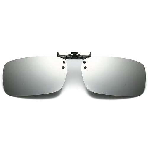 Polarisierte Clip-On-Sonnenbrille, UV400 Flip-Up-Sonnenbrille, polarisierte Linsen, Clip, Tag-Nachtsicht, passt über Blendschutz für Männer und Frauen, Fahren, Angeln, Outdoor, Weiß von TopHomer