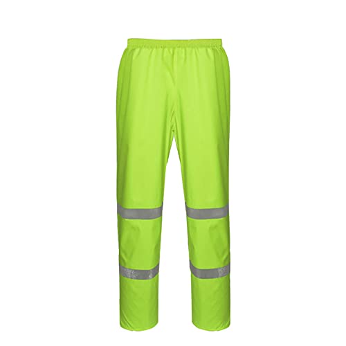 Regenhose, Reflektor wasserdichte Arbeitskleidung Hose Atmungsaktiv Outdoor Regenhose für Herren Damen, 4XL, Gelb von TopHomer