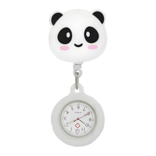 Krankenschwester Taschenuhr Krankenschwester Arzt Taschenuhr Clip auf Quarz Leuchtuhr Tragbare Teleskop Digitaluhr, Panda von TopHomer