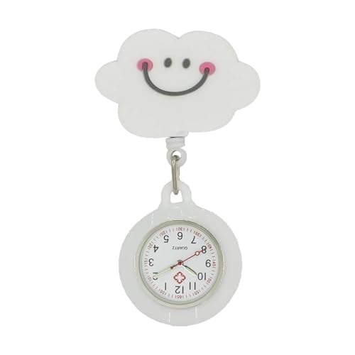 Krankenschwester Taschenuhr Krankenschwester Arzt Taschenuhr Clip auf Quarz Leuchtuhr Tragbare Teleskop Digitaluhr, Wolke von TopHomer