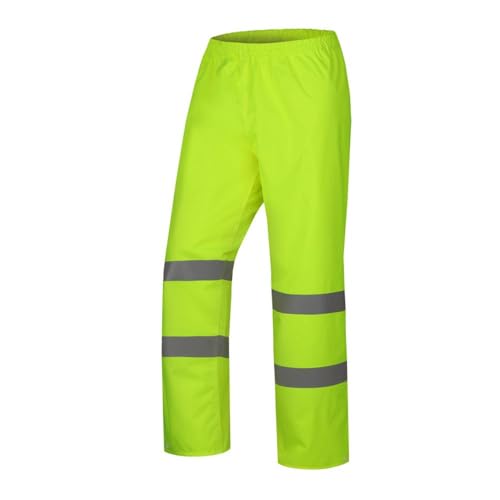 TopHomer Regenhose für Damen & Herren, Wasserdicht Fahrrad Regenhose mit Reflektoren, Leichte Atmungsaktive Hose (Gelb, 2XL) von TopHomer