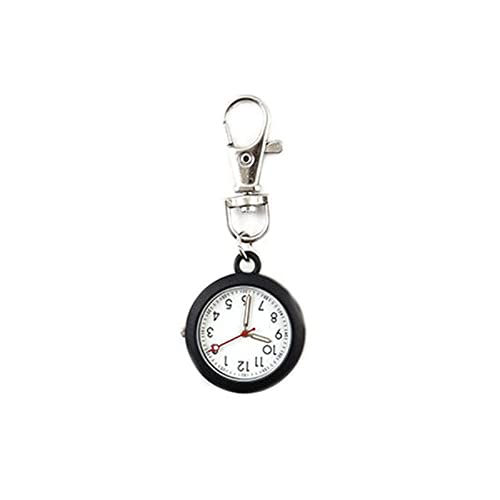 TopHomer Taschenuhr Schlüsselanhänger Quarz Krankenschwester Taschenuhr zum Aufhängen Arzt Taschenuhr Ansteckuhr für Damen Herren Outdoor Uhren Geschenk Schwarz von TopHomer