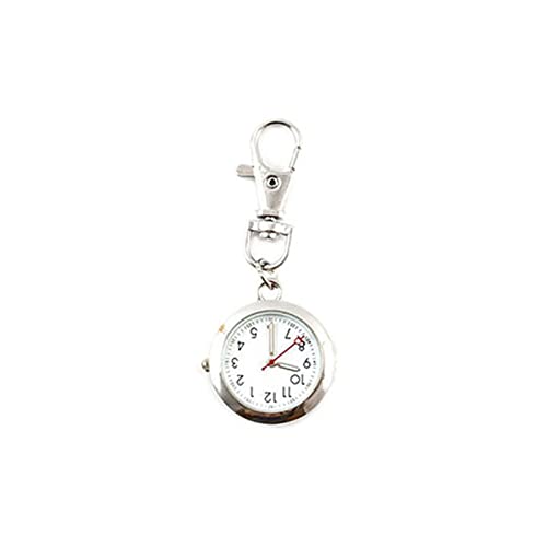 TopHomer Taschenuhr Schlüsselanhänger Quarz Krankenschwester Taschenuhr zum Aufhängen Arzt Taschenuhr Ansteckuhr für Damen Herren Outdoor Uhren Geschenk Silber von TopHomer