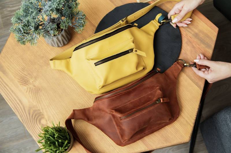 Echte Weiche Leder Bauchtasche, Fanny Pack, Taille Tasche, Hüfttasche, Gürteltasche, Festival Hüfttasche von TopLeather