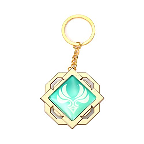 Genshin Luminous Key charms Toy Impact Liyue Vision Anemo Keychain Gold Game Figure Key Chain Pendant Keyring Genshin ​Character Cosplay Accessories Eye of God, gelb, M von TopLucky