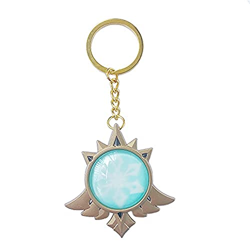 Genshin Luminous Key charms Toy Impact Mondstadt Vision Cryo Keychain Gold Game Figure Key Chain Pendant Keyring Genshin ​Character Cosplay Accessories Eye of God, gelb, M von TopLucky