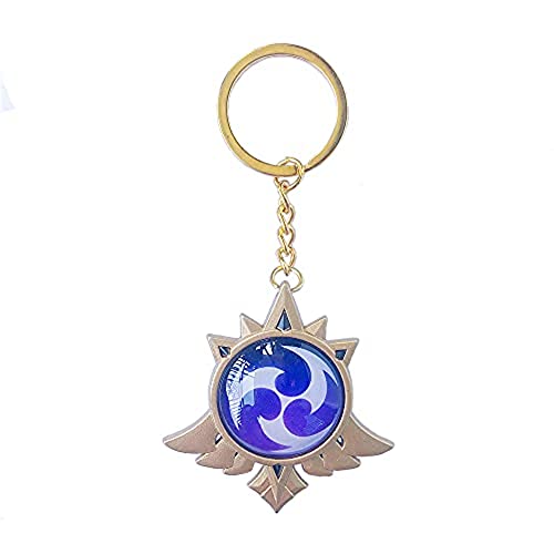 Genshin Luminous Key Charms Toy Impact Mondstadt Vision Electro Keychain Gold Game Figure Key Chain Pendant Keyring Genshin ​Character Cosplay Accessories Eye of God, gelb, M von BiChengJie