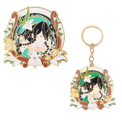 TopLucky Genshin Impact Venti Brosche Pin - Venti 2 Zeichen Cosplay Emaille Brosche Anstecknadel - Geschenk für Fans Männer Frauen Mädchen Jungen - Grün, Emaille, Zinklegierung von PIROIT