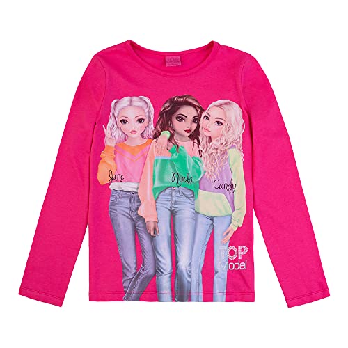 TOP Model Mädchen Langarmshirt mit June, Nyela & Candy 75062 pink, Größe 128, 8 Jahre von TopModel