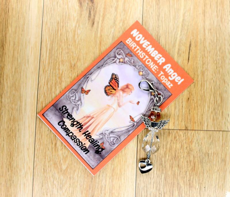 Topaz Geburtsstein Engel Anhänger November Andenken von TopNotchShopCo