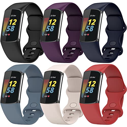 TopPerfekt Armbänder Kompatibel mit Fitbit Charge 5 Armband, Verstellbares Weiches Silikon Sport Ersatz Uhrenarmband Armbänder Armband für Charge 5 Activity Tracker Damen Herren von TopPerfekt