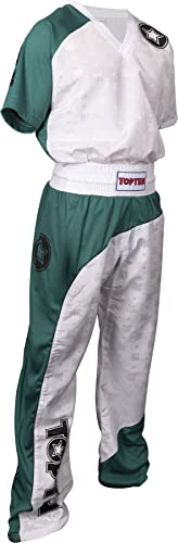 TOP TEN Kickboxuniform „Bow“ - weiss-petrol-schwarz, Gr. XL, Kickboxen, Fitness von TOP TEN