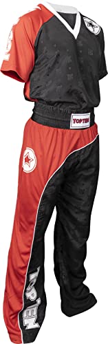 TOP TEN Kickboxuniform „Bow“ - schwarz-rot-Weiss, Gr. XL von TOP TEN