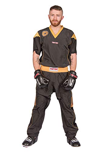 TOP TEN Kickboxuniform „Star Edition“ - Gr. S = 160 cm, schwarz-gold von TOP TEN