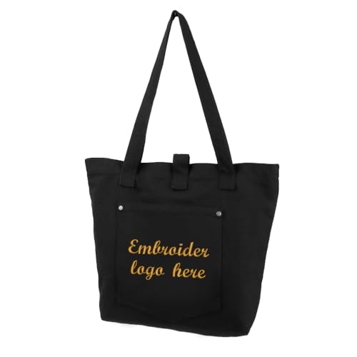 TOPTIE Handtasche mit individueller Stickerei für Damen mit Tasche, gestalten Sie Ihre weiche Canvas-Tragetasche, personalisiertes Geschenk von TopTie