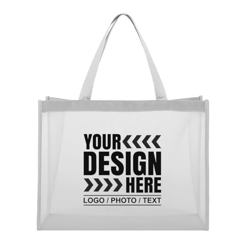 TOPTIE Individuelle Mesh-Einkaufstasche Logo-Bedruckte Transparente Einkaufstasche mit Hoher Tragfähigkeit von TopTie