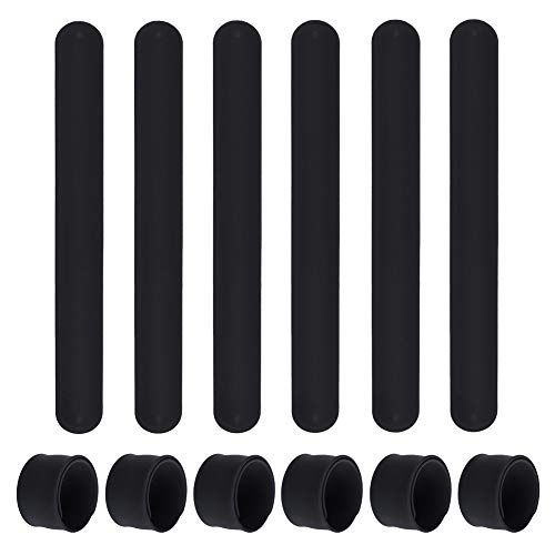 TopTie 24 Stück Silikon Schnapparmbänder Schwarz Slap Armbänder Klatscharmband Mitgebsel für Geburtstag Party von TopTie