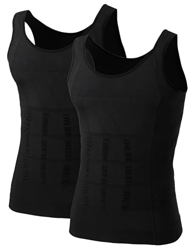 TopTie 2er Pack Unterhemd Herren Tank Top ärmellos Muskelshirts- Schwarz 3XL von TopTie