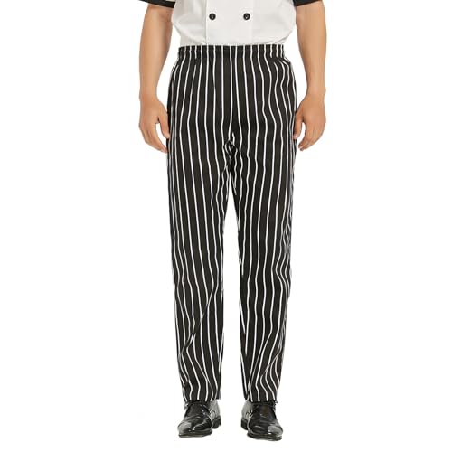 TopTie Herren Kochhosen Kordelzug Küchenhose Chefhose mit Taschen von TopTie