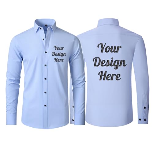 TopTie Herren Langarm Businesshemden Button Down Hemden mit individuellem Logo für Veranstaltungen von TopTie