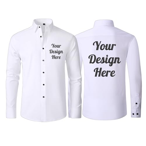 TopTie Herren Langarm Businesshemden Button Down Hemden mit individuellem Logo für Veranstaltungen von TopTie