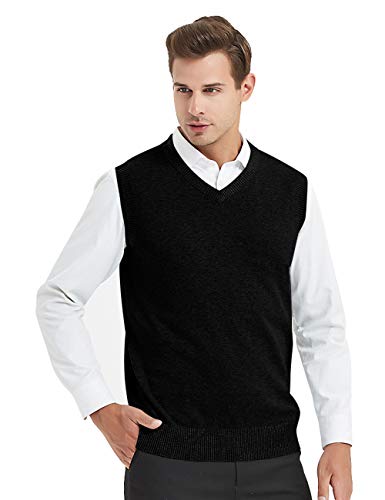 TopTie Herren Pullunder V-Ausschnitt Strickweste Ärmellose Pullunder für Männer von TopTie