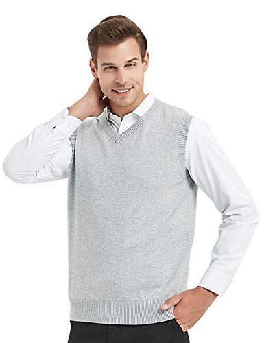 TopTie Herren Pullunder V-Ausschnitt Strickweste Ärmellose Pullunder für Männer von TopTie