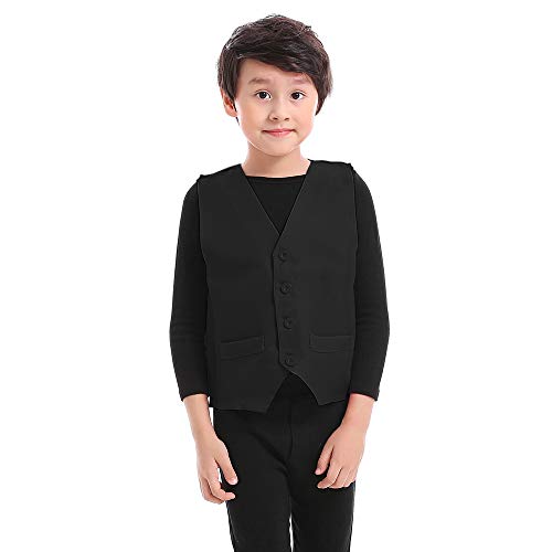 TopTie Kinder Anzug Westen Button Anzugweste Jungen Festlich Smoking Weste für Freiwilligenaktivität Party von TopTie