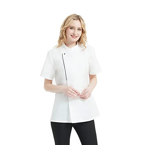 TopTie Kochjacke Damen Kurzarm Chef Jacket Bäckerjacke Koch Kostüm für Küche Restaurant von TopTie