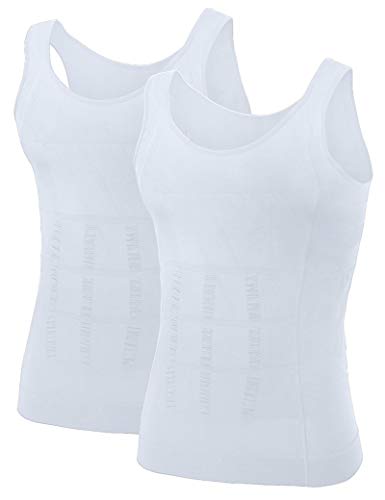 TopTie Unterhemd Herren Tank Top ärmellos Muskelshirts- Weiß L von TopTie