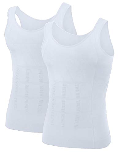 TopTie Unterhemd Herren Tank Top ärmellos Muskelshirts- Weiß XL von TopTie
