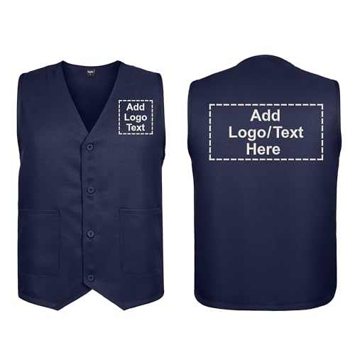 TopTie Personalisierte Kellner Weste Unisex Freiwilligenweste Basic Arbeitsweste mit Knöpfe von TopTie