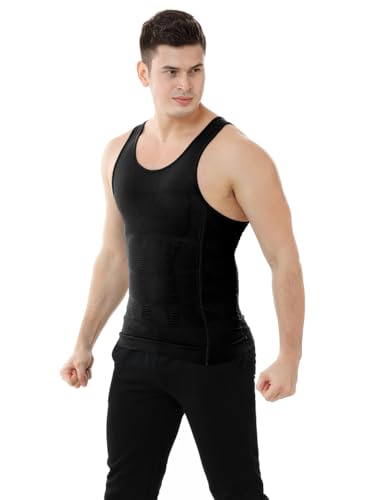 TopTie Unterhemd Herren Tank Top ärmellos Muskelshirts- Schwarz XL von TopTie