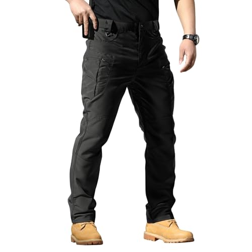 Cargohose Herren Stretch Taktische Security Arbeitshosen Männer Outdoor Militär Tactical Hosen Sommer Wanderhose Cargo Hose Trekkinghose Stoffhose Outdoorhose Freizeithose(Black,3XL) von Topassion