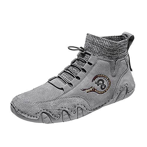 Herren Sneakers Herren Casual High-Top Lederschuhe Warm und Kaschmir Kurze Stiefel Herrenschuhe Atmungsaktiv Tennis Walking Laufschuhe Ankle Loafer Single Schuhe Fashion Sneaker von Topassion