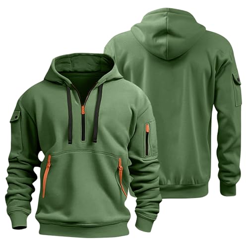 Hoodie Herren Oversize Winter Dicke Kapuzenpulli Casual Sweatshirt Hip Hop Outdoor Kapuzenpullover Personalisierte Hoodie Langarm Pullover mit Taschen Kordelzug 2024 Winter Pulli(Mint Green,M) von Topassion