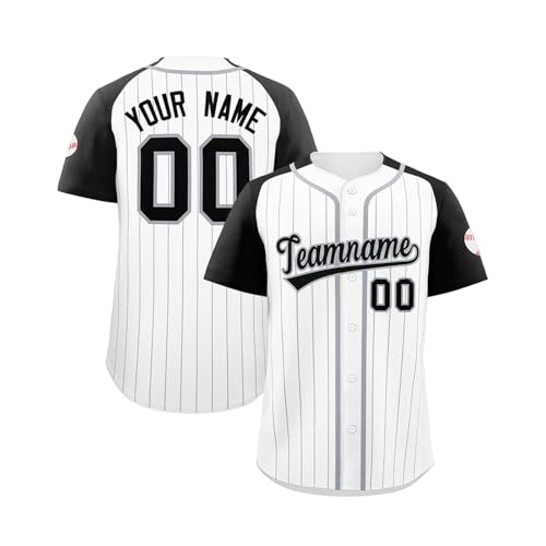 Personalisierte Druck Namennummern Baseballtrikot, Benutzerdefinierte Baseball-Trikots Individuelle Baseball Shirts Für Männer Frauen Jugendliche Button-Down Baseball Shirts Sportuniform von Topassion