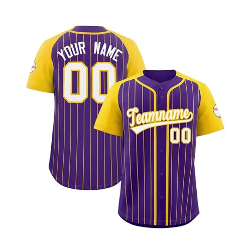 Personalisierte Druck Namennummern Baseballtrikot, Benutzerdefinierte Baseball-Trikots Individuelle Baseball Shirts Für Männer Frauen Jugendliche Button-Down Baseball Shirts Sportuniform von Topassion