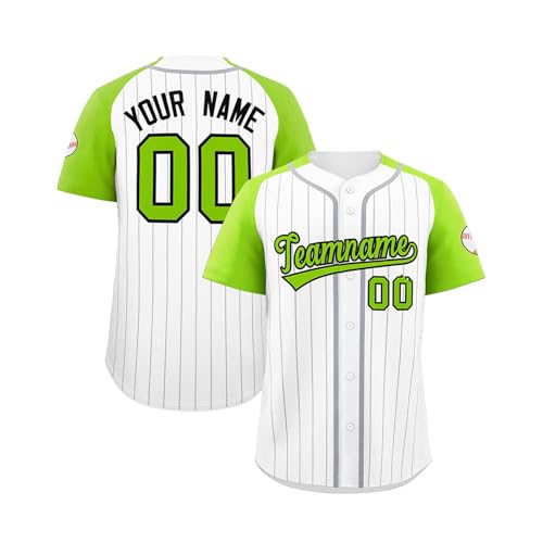 Personalisierte Druck Namennummern Baseballtrikot, Benutzerdefinierte Baseball-Trikots Individuelle Baseball Shirts Für Männer Frauen Jugendliche Button-Down Baseball Shirts Sportuniform von Topassion