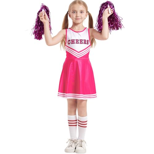 Topassion Cheerleader Kostüm Kinder Mädchen Cheerleader Uniform Kleid mit Pompoms Socken Kopfschmuck Cheerleading Karnevalskostüm Faschingskostüme Zombie Kostüm Halloween Party Cosplay(Pink,11 Jahre) Topassion Cheerleader Kostüm Kinder Mädchen Cheerleader Uniform Kleid mit Pompoms Socken Kopfschmuck Cheerleading Karnevalskostüm Faschingskostüme Zombie Kostüm Halloween Party Cosplay(Pink,11 Jahre) von Topassion