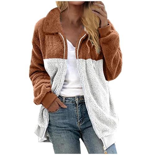 damen winter mantel mit gürtel regen wintermantel damen plüschjacke pink boho jacke damen karierter mantel damen lammfell jacke plüsch-kapuzenpullover damen weste herbst lang boho style damen jacke von Topassion
