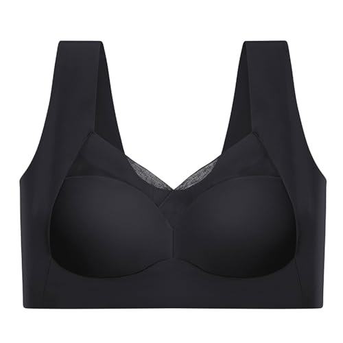 SEXY Push-UP-BÜGEL-BHS, 2024 New Comfy Haltungskorrektur BH, BH Damen Ohne Bügel Push Up, Vollständige Abdeckung Der Rückseite (Schwarz, 3L(140-160kitschig)) von Topbashgo