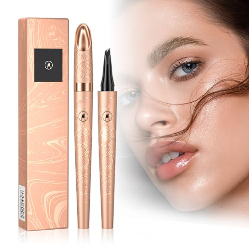 Wasserdichter 3D Augenbrauenstift Mit 4 Gabelspitzen, Microblading, Härchenzeichnung, 4 Punkt Brauenstift Langanhaltend Natürliche Augenbrauen Make-up (B-1#) von Topbashgo