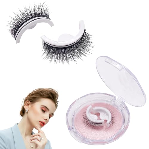 Wiederverwendbare Selbstklebende Wimpern, Künstliche Falsche Wimpern, Wimpern Selbstklebend, Künstliche Wimpern, die Weder Kleber noch Eyeliner Benötigen (3DF009, 2 Paar) von Topbashgo