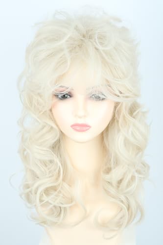 Topcosplay 70er 80er Jahre Perücke Damen Lockige Blond Sänger Perücke Lang Disco Party Cosplay Perücke (Blond-60) von Topcosplay