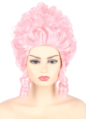 Topcosplay Beehive-Perücke Damen Bienenstock Perücke Vintage Perücke Baroque Barock Renaissance Perücke blond Locken Perücke (Rosa) von Topcosplay