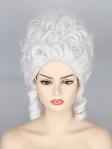 Topcosplay Beehive-Perücke Damen Bienenstock Perücke Vintage Perücke Baroque Barock Renaissance Perücke blond Locken Perücke (Weiß) von Topcosplay
