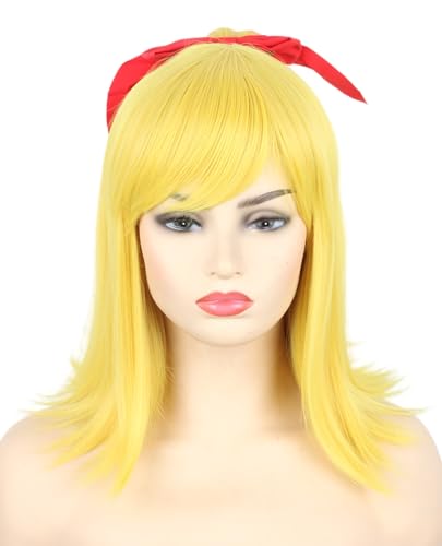 Topcosplay Blond Perücke Damen mit Pony Cosplay Perücke Fasching Kostüm (Blond) von Topcosplay